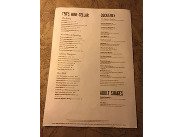 Ted's Montana Grill menu photo
