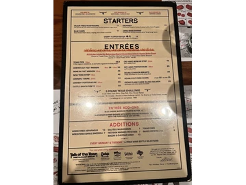 Texas Cattle Company menu photo
