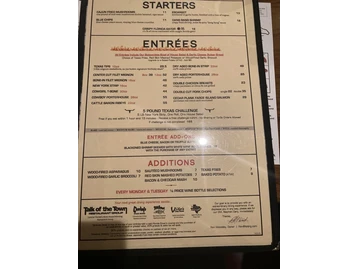 Texas Cattle Company menu photo