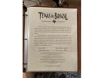 Texas de Brazil menu photo