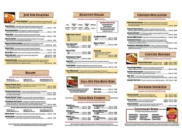 Texas Roadhouse menu photo