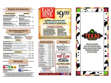 Texas Roadhouse menu photo