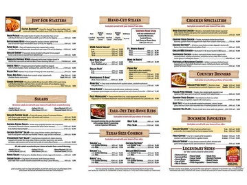 Texas Roadhouse menu photo