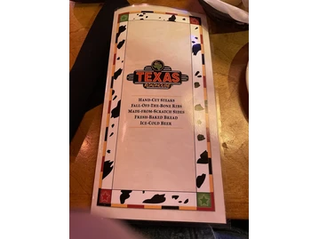 Texas Roadhouse menu photo