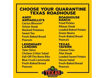 Texas Roadhouse menu photo