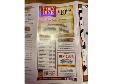 Texas Roadhouse menu photo