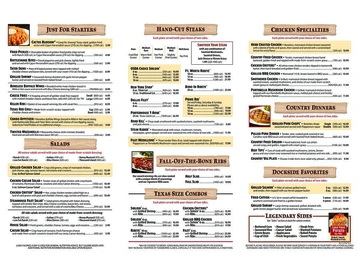 Texas Roadhouse menu photo