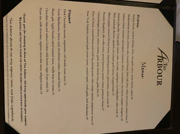 The Arbour menu photo