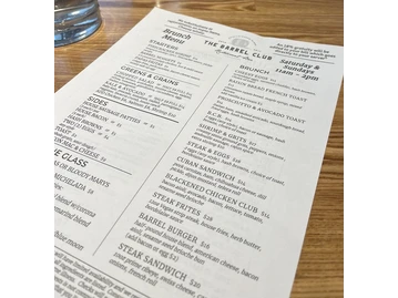 The Barrel Club menu photo