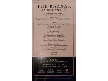 The Bazaar by José Andrés menu photo