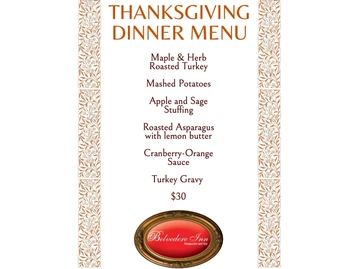 The Belvedere Inn menu photo