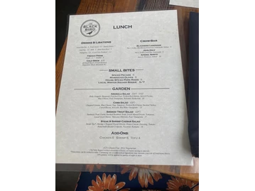The Blackbird Restaurant menu photo