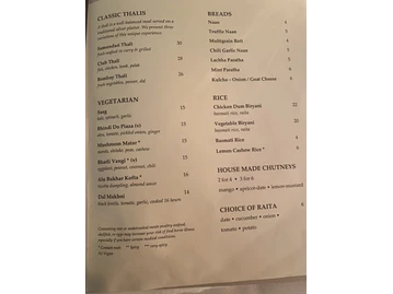 The Bombay Club menu photo