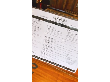 The Bowery Bar menu photo