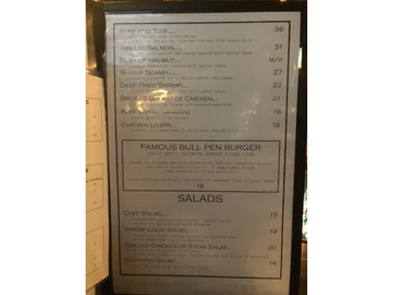 The Bull Pen menu photo