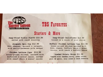 The Burger Saloon menu photo