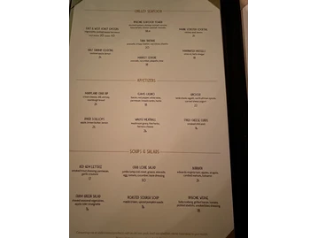 The Bygone menu photo