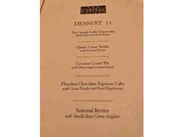 The Capital Grille menu photo