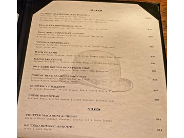The Cellar Restaurant menu photo