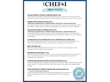 The Chef and I menu photo