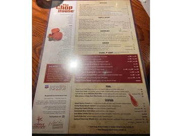 The Chop House menu photo