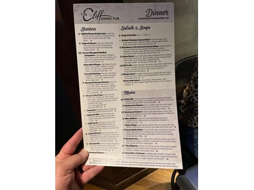 The Cliff Dining Pub menu photo