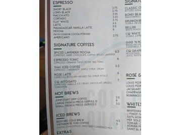 The Collins Quarter menu photo