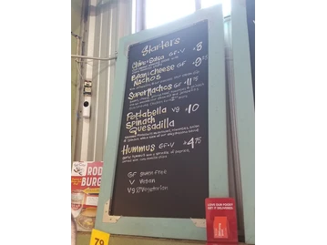 The Cove menu photo