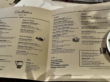 The Dandelion menu photo