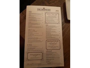 The Dearborn menu photo