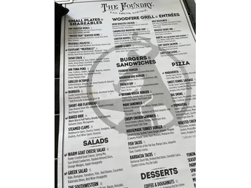 The Foundry menu photo