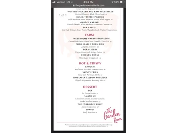 The Garden Room menu photo