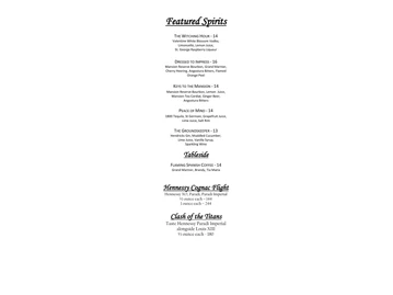 The Ghostbar at the Whitney menu photo