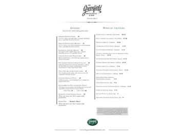 The Greenfield Restaurant & Bar menu photo