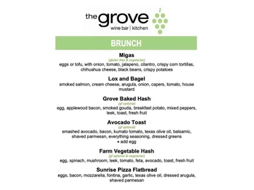 The Grove Wine Bar & Kitchen - Westlake menu photo