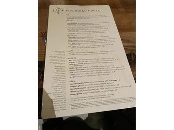 The Guild House menu photo