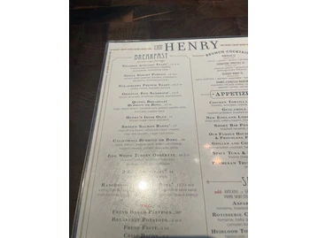 The Henry menu photo