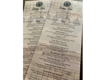The Hidden House menu photo