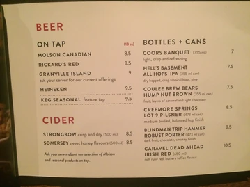 The Keg Steakhouse + Bar - South Edmonton Common menu photo