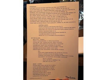 The Love. menu photo