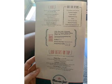 The Mason Jar Tavern menu photo