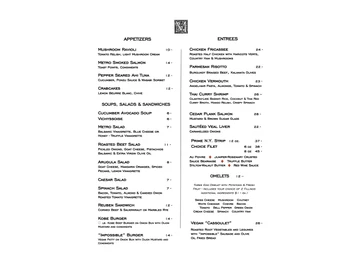 The Metro Wine Bar & Bistro menu photo