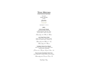 The Metro Wine Bar & Bistro menu photo