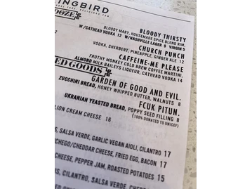 The Mockingbird menu photo