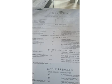 The Oceanaire Seafood Room menu photo