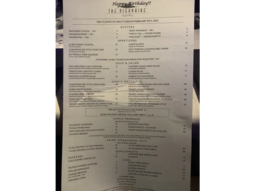 The Oceanaire Seafood Room menu photo
