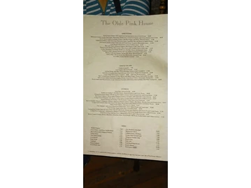 The Olde Pink House menu photo