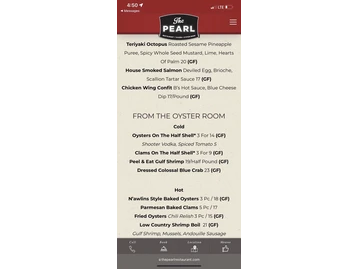 The Pearl menu photo