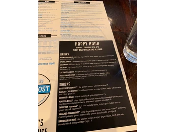 The Roost menu photo
