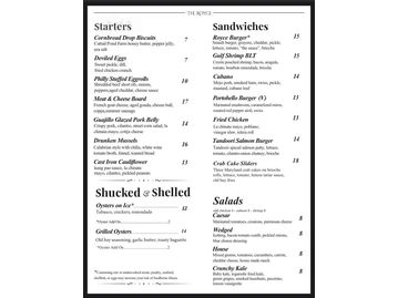 The Royce menu photo